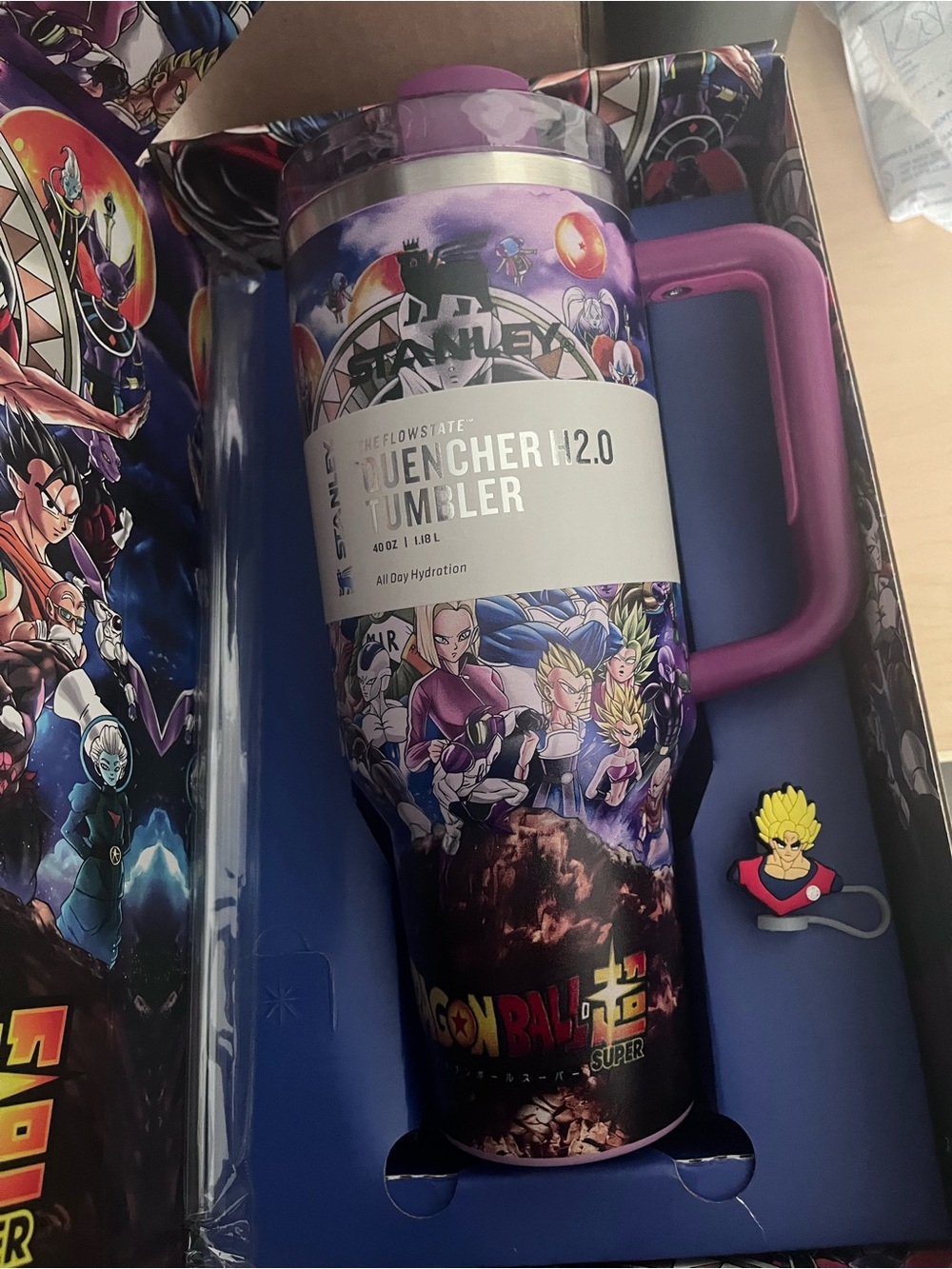 Stanley Quencher H2.0 Tumbler - Dragon Ball Super Purple graphic Design 40oz